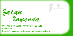 zalan komenda business card